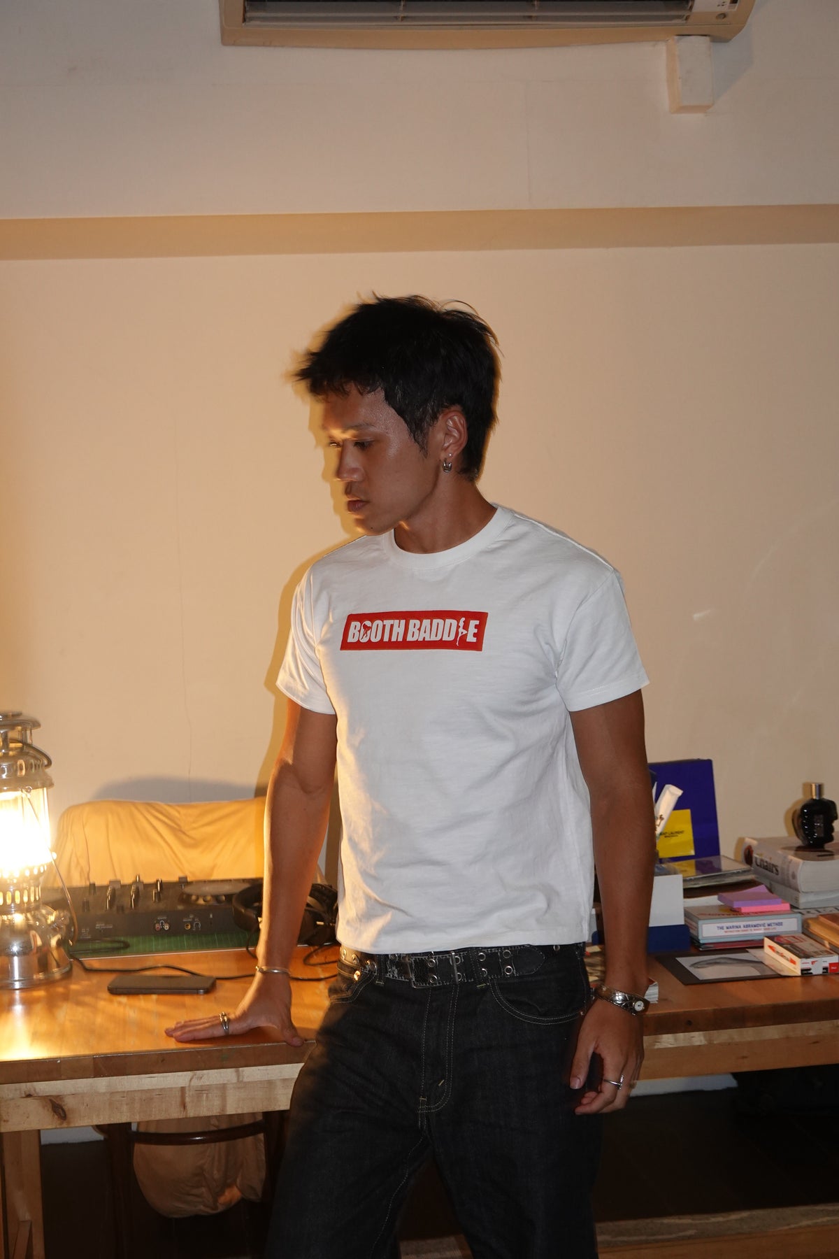 WHITE BOOTH BADDIE SLUB TEE